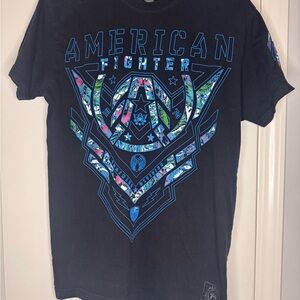 American Fighter Black and Blue Graphic Tee